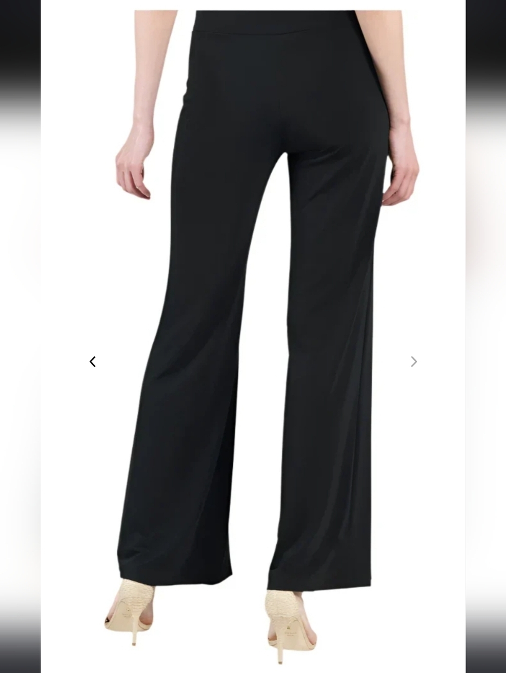 Clara Sunwoo Signature Liquid Knit Front High Slit Wide Leg Pants Black Size M - Picture 2 of 12
